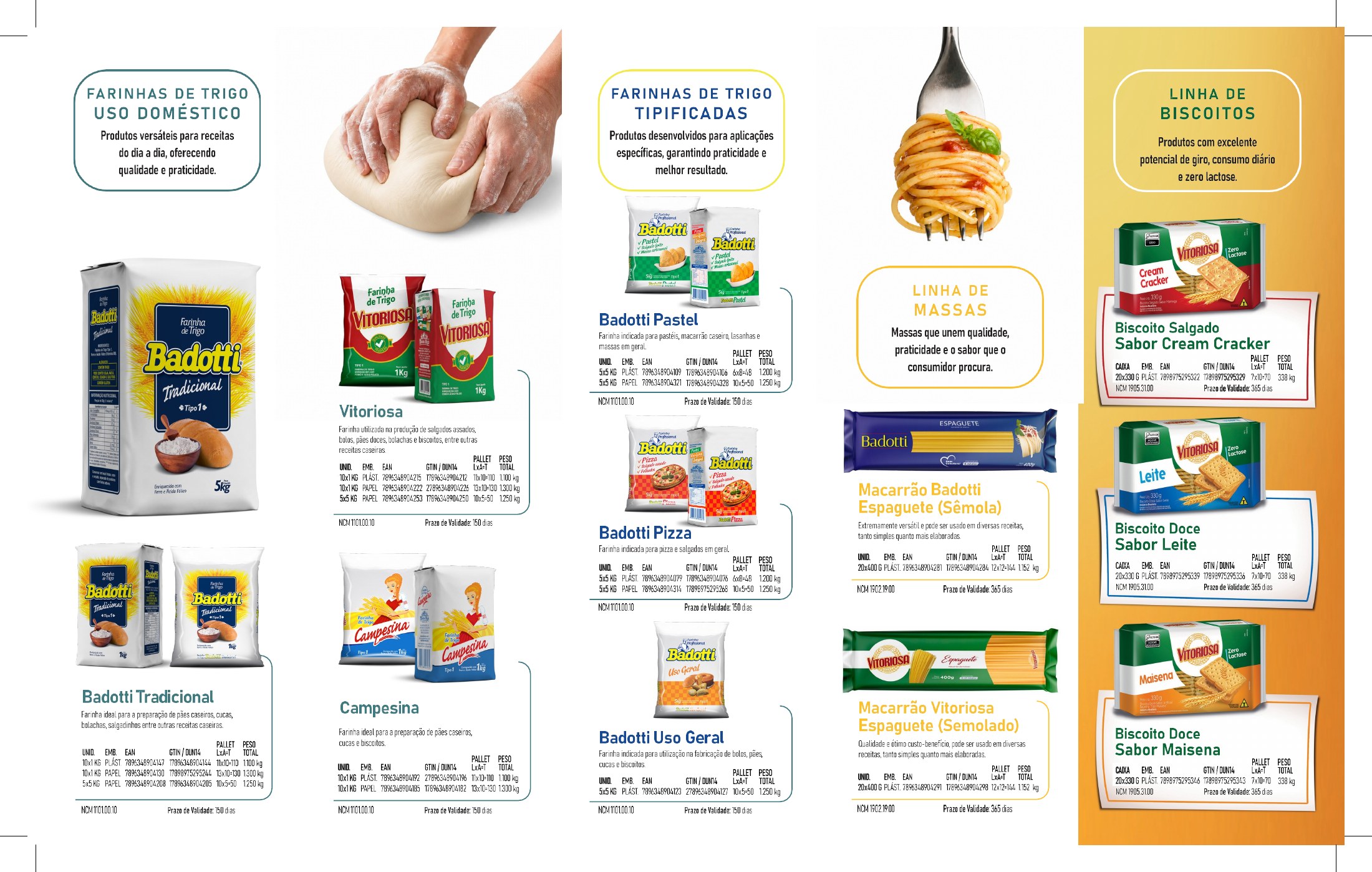 Folder Moinho Régio: farinhas de uso doméstico, massas e biscoitos